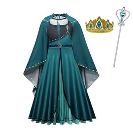 Dressy Daisy Little Girls Ice Princess 2 Coronation Costume Dress Up with Cape and Accessories Size 10 Green