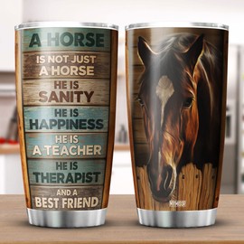 MYMISOR Equestrian Tumbler For Men A Horse Is Not Just A Horse Stainless Steel Cups Inspiration Quote Gifts For Horse Lovers Farmers Farriers Insulated Mug Animals Horses Cup 20oz