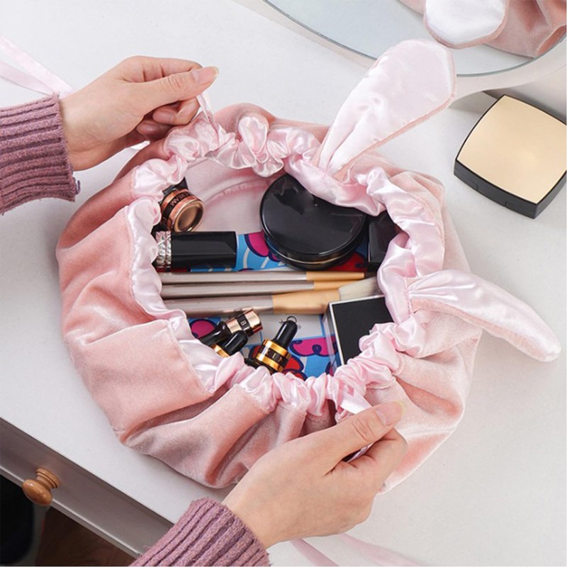 Portable Cosmetic Bag with Drawstring, Cosmetic Bag, Large Makeup Bag,