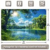 ZTHMOE Fabric 7x5ft Lake Natural Scenery Backdrop River Forest Tree