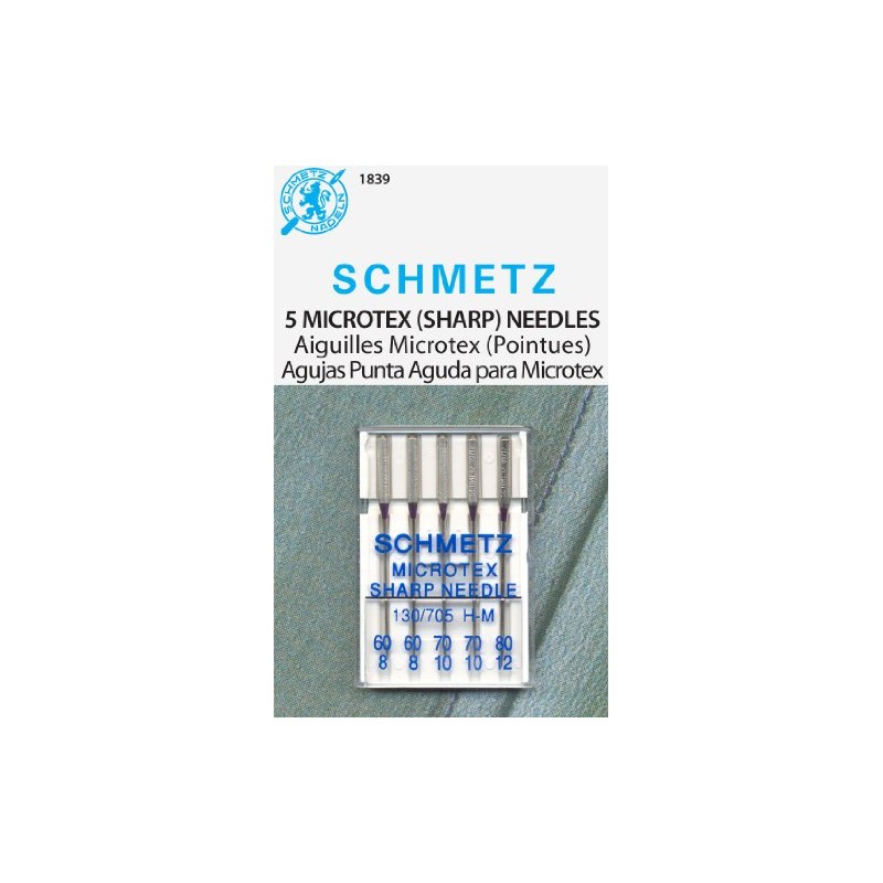 Schmetz Microtex (Sharp) Sewing Machine Needles, Various Assorted Sizes 60/8,