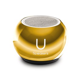 Fashionit U Mini Speaker | Stylish Portable Wireless Bluetooth 5.0 with Built-in Mic & Remote Shutter | Perfect Mini Speaker for Home, Parties, Activities! Small Device, Rich Sound | Mirror Gold