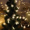 WesGen Christmas Lights，Snowflake String Lights Battery Operated Waterproof 20ft, 40