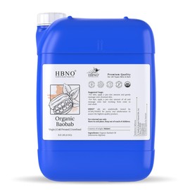 HBNO Organic Baobab Oil - 8.8 lbs (4kg) - Ideal for Face wash, Lotions, lip balms, Skincare, and hair care products.