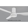 Carro 52 Inch Ceiling Fan without Lights Flush Mount, Small