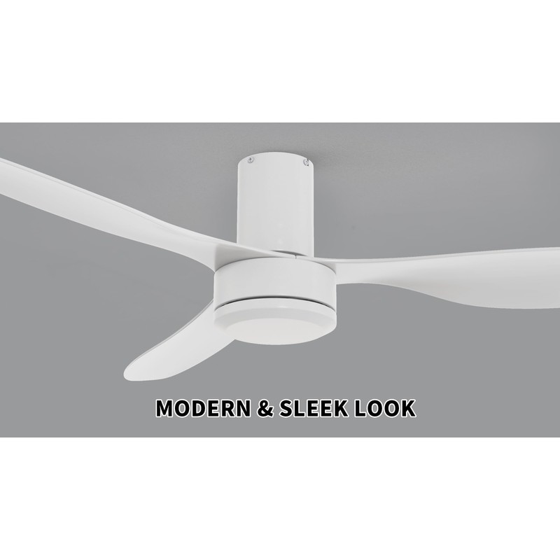Carro 52 Inch Ceiling Fan without Lights Flush Mount, Small