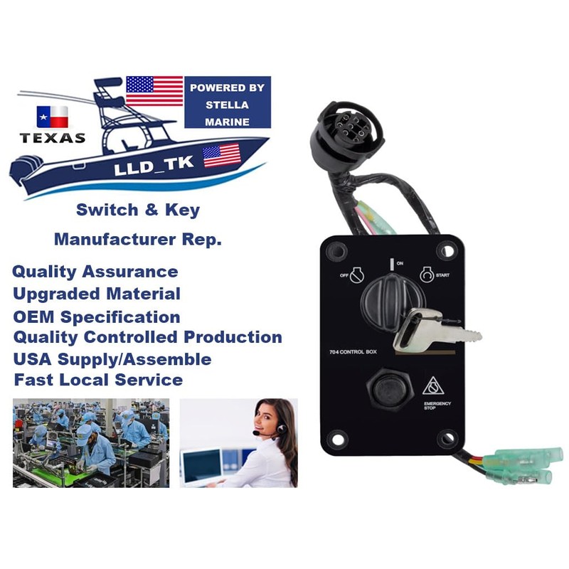 Single Engine Key Switch Panel 704 Control Box for Yamaha