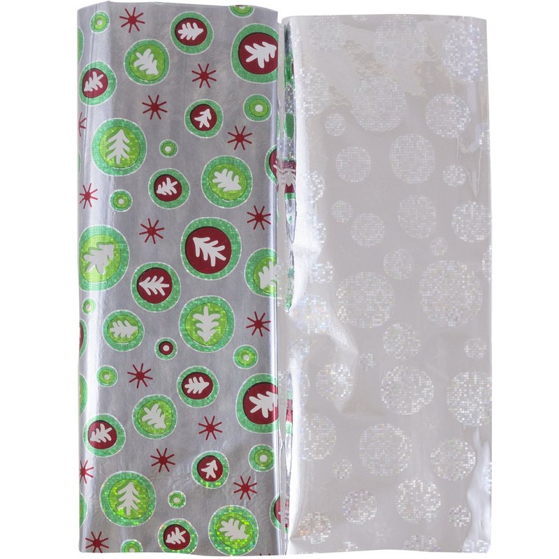 JAM PAPER Holiday Tissue Paper - Holographic Christmas Trees -