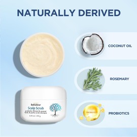 Bablabear- Exfoliante para el cuero cabelludo, tratamiento para la picazón del cuero cabelludo y la caspa, exfoliante para el cabello, exfoliante para el cabello sin sulfatos para calmar