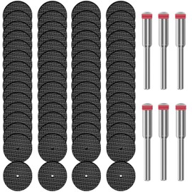 60pcs Rotary Tool Cut Off Wheels 1-1/4'' Fiberglass Reinforced Cutting Wheel Discs with 6Pcs Mandrels Rotary Tool Accessories for Cutting Metal, Wood, Stone
