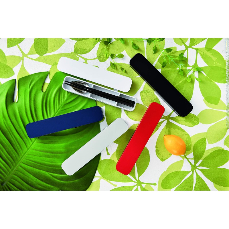 Tatsumiya 3302 3-Piece Set, Chopsticks, Spoon, Fork, White, Size: Approx.