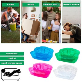 Kaichenyt Double Inflatable Couch Sofa, Cool Double Inflatable Chair, Portable Air Sofa, Inflatable Couch, Inflatable Sofa for Camping Picnic Beach Travel (Green)