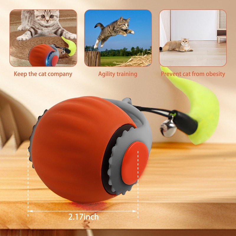 MADGININE Interactive Cat Ball Toy,Speedy Tail 2.0,Cat Toys Interactive for