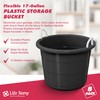 Life Story Large 17 Gallon Flexible Plastic Storage Bucket Container