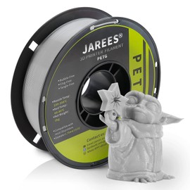 JAREES Petg Filament 1.75,Toughness Enhanced Petg Vacuum Sealed,Adhere Well 1kg Spool 3D Printer Filament,Dimensional Accuracy 1.75mm ±0.02mm,Grey