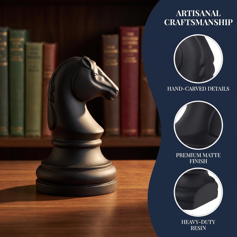 Carchistan Chess Bookends Novelty Book Holders, Decorative Book Ends Modern