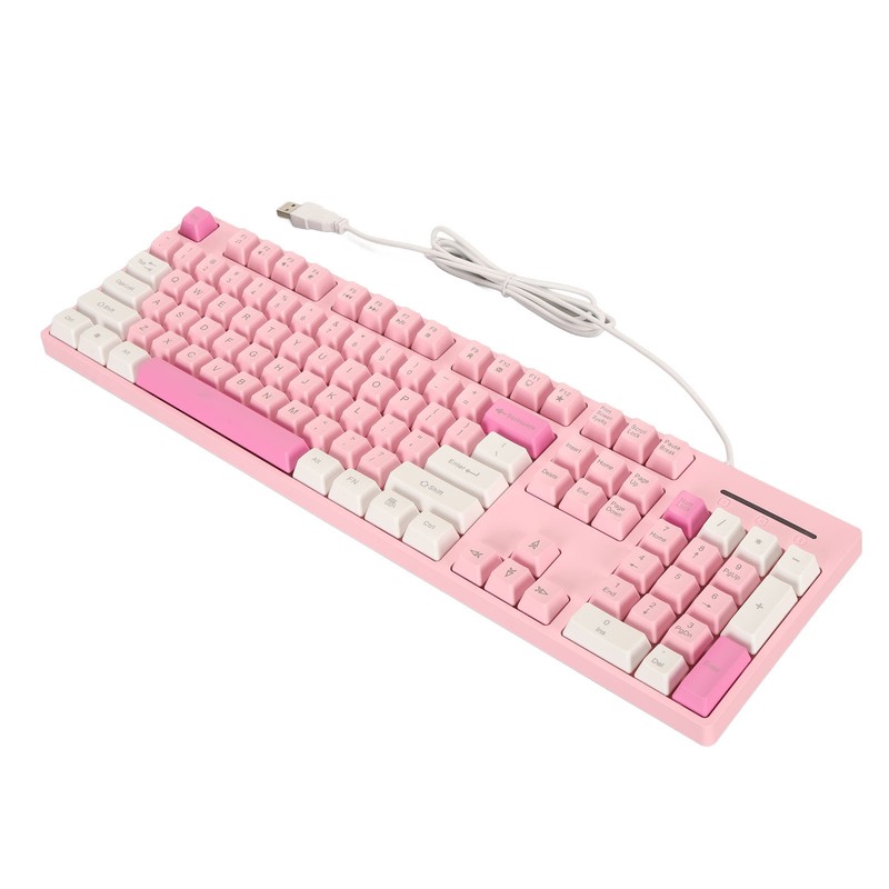 104 Keys Wired Keyboard 3 Colors Cute Gaming Keyboard USB