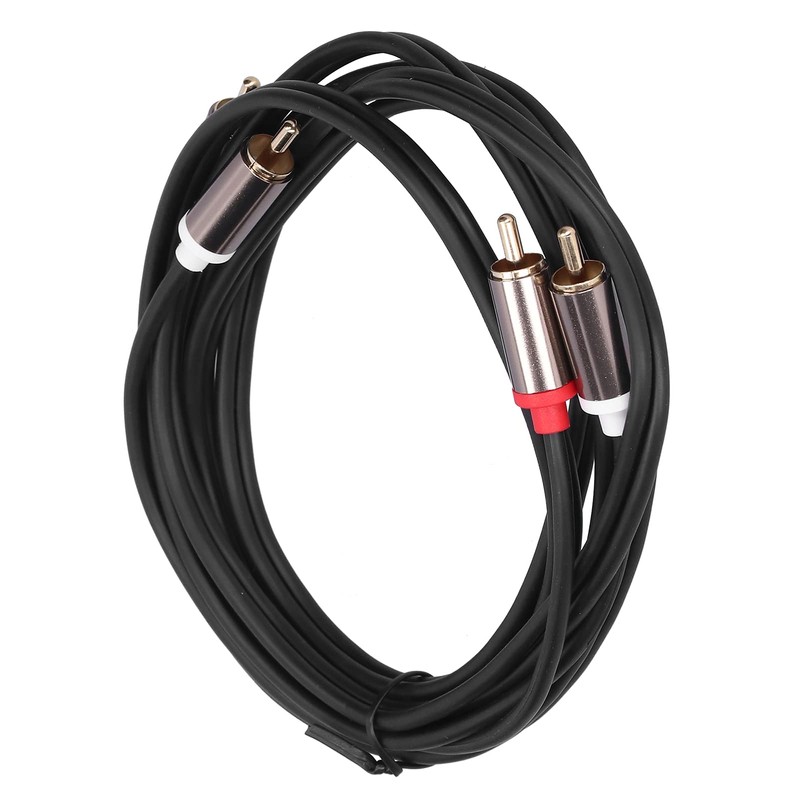 2RCA Cable, 5mm Durable Gold Plated Plug Copper Conductor 2RCA