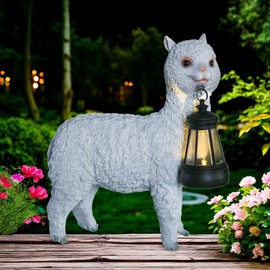 GKWRZXBK Solar lamp Garden Alpaca Statue, Outdoor Decorative Animal Statue