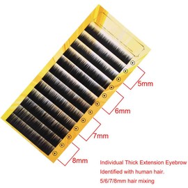 Cosiki Realzador de Cejas Individual, Extensión de Cejas Negras Mezcladas Suaves para un Aspecto Sedoso y Curvo, 12 Piezas de Falsas Reutilizables