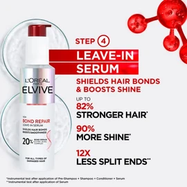 L'Oreal Paris Elvive Bond Repair Leave-in Serum, for Damaged Hair, for Deep Repair, Bonding Hair Care, 150ml