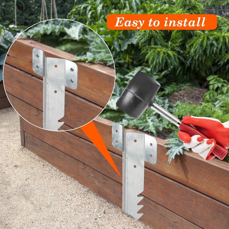 TOEKSIX 2 PACK Railway Sleeper Brackets, 25.5 CM Sleeper Stakes