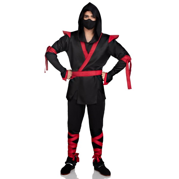 Leg Avenue Men's 5 Pc Ninja Costume with Shirt, Pants,