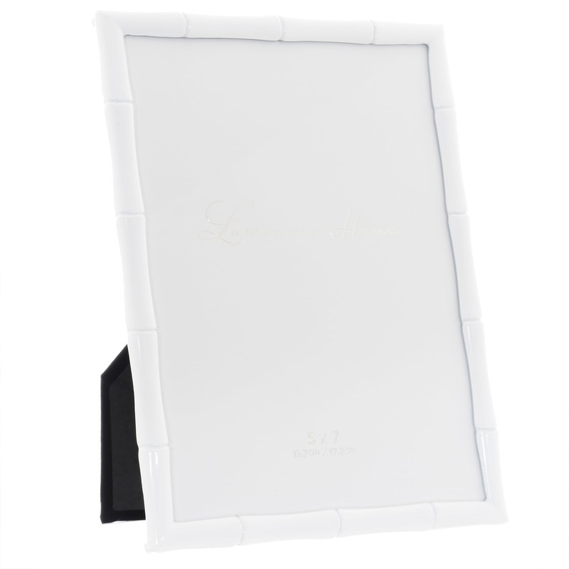 Lawrence Frames Cast Metal Frame - Bamboo Design, White, 5x7