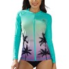 ATTRACO Swim Rash Guard Womens Swimsuit Long Sleeve Swim Tops