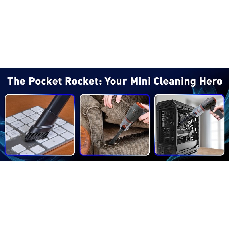 Pocket Vac PRO Vacuum, Rechargeable Handheld Vacuum / Blower with