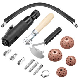 Air Tire Restoration Polish Patch Tools Kit Heavy Duty - Include 2500rpm Low Speed Air Tire Buffer, Tire Inner Liner Scraper, Patch Roller, Tungsten Steel Buffing Wheel