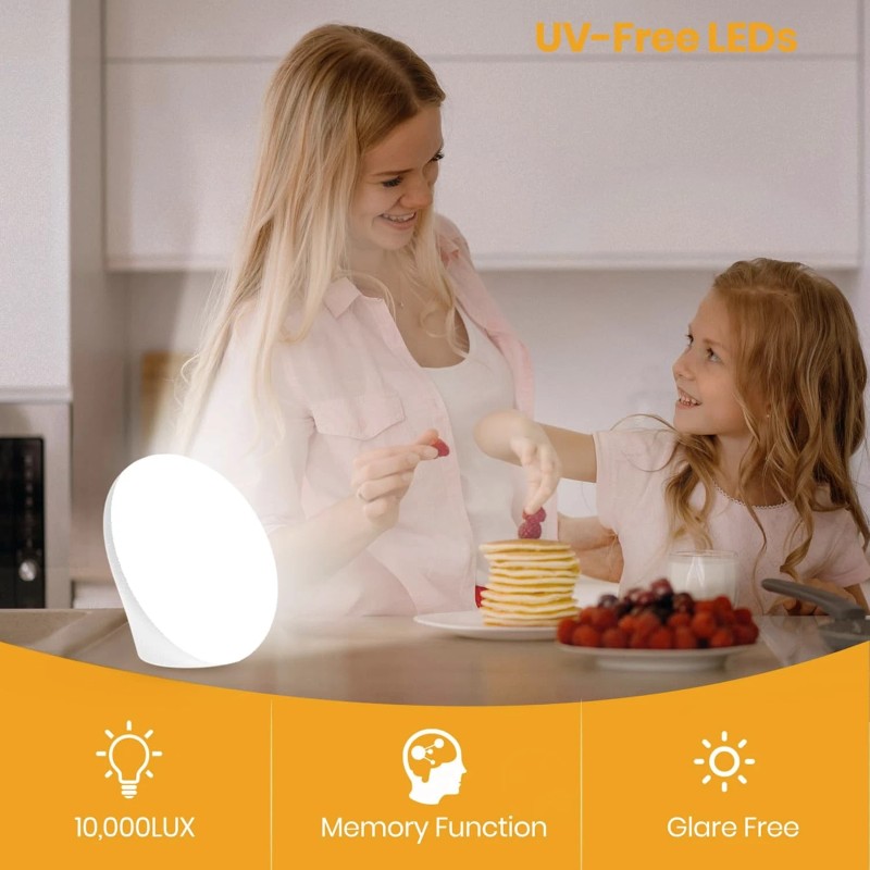 LASTAR Sun Lamp, 10,000 Lux Sunlight Lamp with 4 Color
