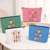 4 Pack Inspirational Coquette Bow Cute Strawberry Makeup Bag, Travel