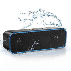 Bluetooth Speaker, Bluetooth Speaker, IPX7 Waterproof, Wireless Speaker, TWS Compatible, Portable, Mobile, Bluetooth 5.0 / TF Card/AUX Compatible, Built-in Microphone, USB Type-C Charging, Hands-free