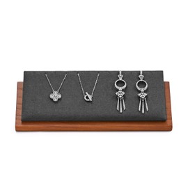 Oirlv Solid Wood Jewellery Display Stand Necklace Pendant Earring Display Stand Organiser Triangle Tarpaulin Display (Dark Grey)