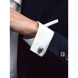 Bandmax Cufflinks Men's Stainless Steel Cufflink Cufflinks for Men Viking Cufflinks Shirt Shmuck for Shirt Wedding, Silver, Not applicable