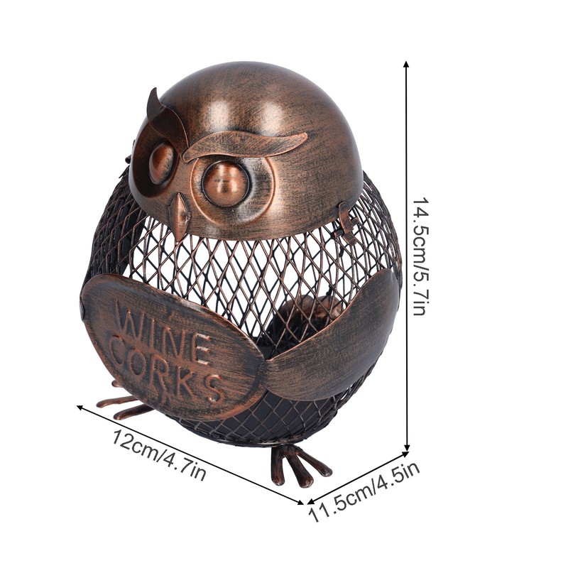 Art Wrought Iron Owl Storage Tank Metal Money Box Handicrafts