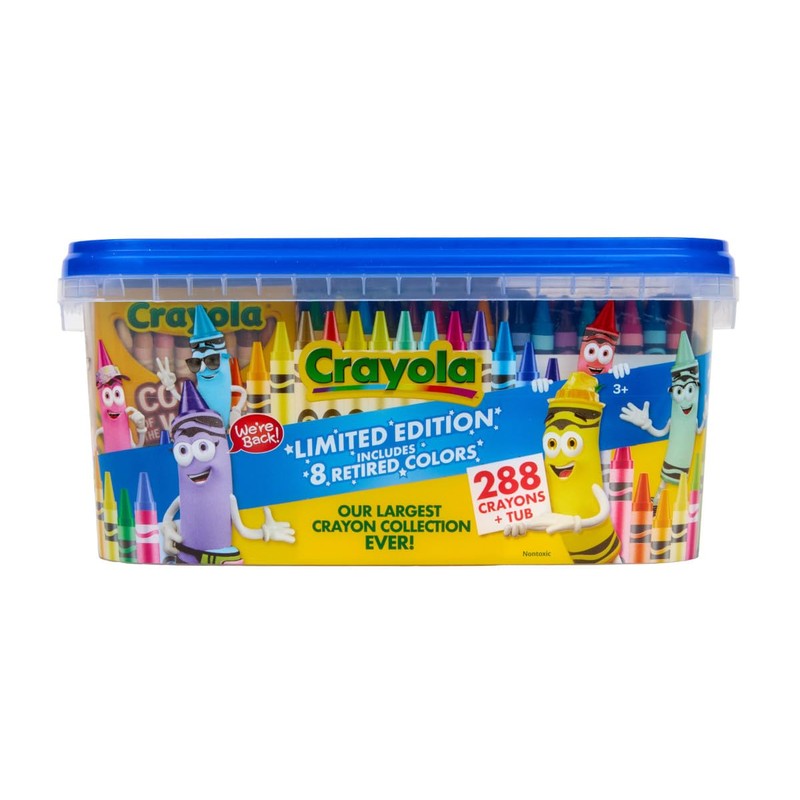 Crayola Crayon Tub – Limited Edition Colors (288ct), Bulk Coloring