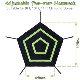 JYGOPLA 6.2-Foot Outdoor Dome Climber Accessories for 9/10/11FT Climbing Dome, 49x74 Inch Waterproof Accessory with Carabiner, Holds 350 Lbs