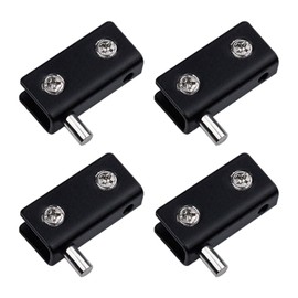 UFURMATE Glass Door Hinges, 4 Pieces Frameless Glass Door Hinge Stainless Steel, Glass Door Hinge Black, Adjustable Clamp Hinges, for 5-6mm Free-Swing Glass Doors