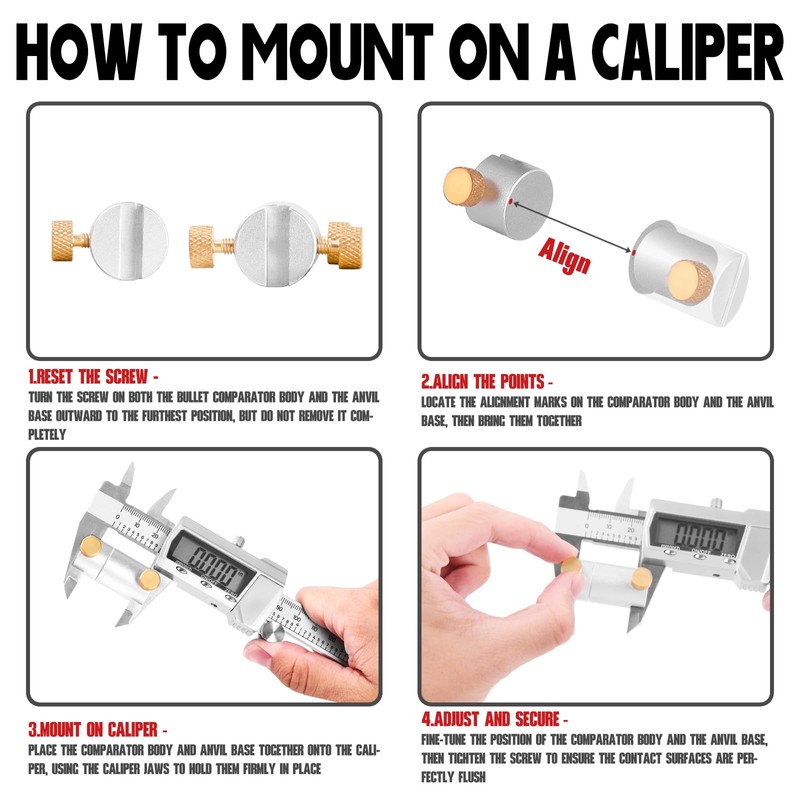 HAWKHONOR Bullet Comparator Kit, Includes 14 Inserts & 1 Comparator