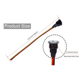 Dimmer Switches for Led Lights Dc 12v Touch Lamp Control Switch with Cord Sensor Stepless Lamp Dc 3.7v-12v Desk Strip Brightness Controller Dimmer 13mm/0.51" Hole 2pack Black