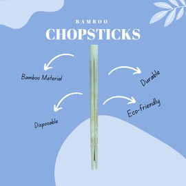 H&Co Twin Bamboo Chopsticks | 21 cm | Disposable | Eco-Friendly | 50 Pairs