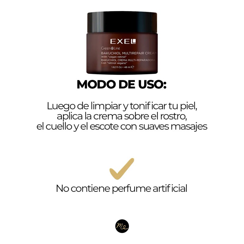 Crema con Retinol Vegano Bakuchiol Exel aclara y homogeniza hiperpigmentaciones