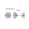 G23 Titanium CZ Stud Earrings for Sensitive Ears, Pure Titanium