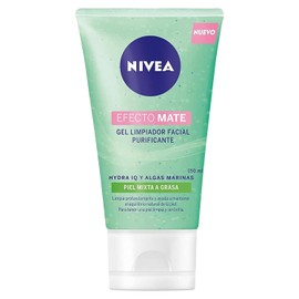 NIVEA Gel Limpiador Facial y Purificante Efecto Mate (150 ml) - Enriquecido con Algas Marinas, Ideal para Piel Mixta y Grasa
