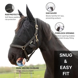 RESISTANCE Premium Horse Fly Mask with Ears - Ultimate Insect Defense