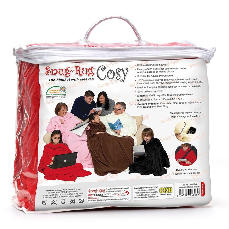 Snug Rug Cosy Blanket with Sleeves Genuine SnugRug Sleeved Blankets