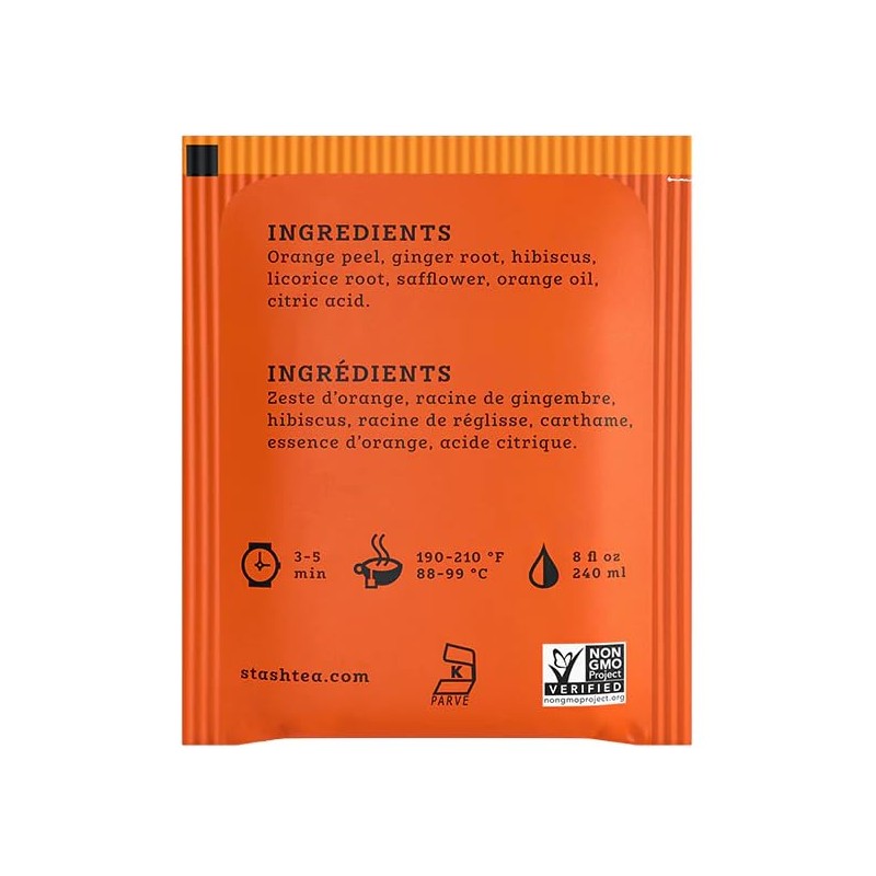 Stash Herbal Tea Sunny Orange Ginger (Pack of 6 Boxes)