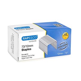 Rapesco Staples, 73/12 mm (1/2 Inch) Staples for Heavy Duty Plier Stapler - Pack of 2000